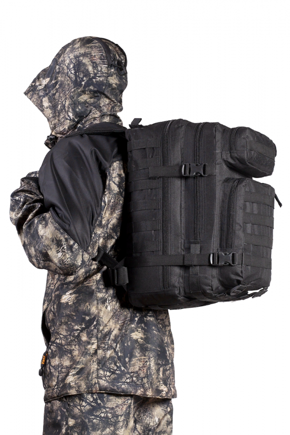Рюкзак тактический Армада 3, 25 литров, черный, ПВХ 600, Тайф