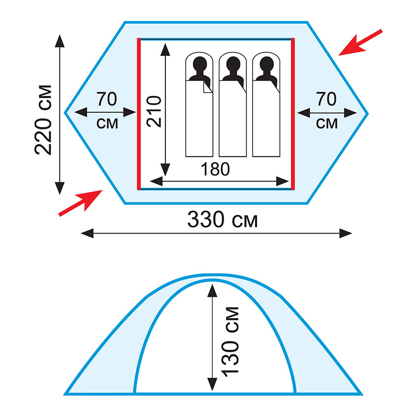 Палатка Tramp Rock 3 v2, серый