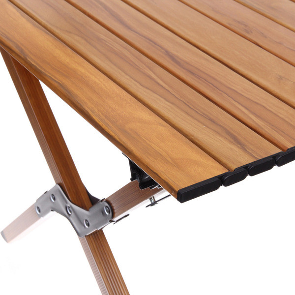 Стол кемпинговый складной, 114*59*43 см, цвет: светлое дерево, каркас алюминий