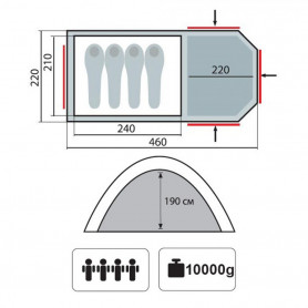 Tramp ANACONDA 4 (v2) (палатка) песочный цвет