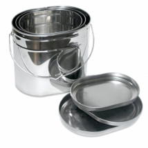 Набор высоких котелков - 3 шт. (10,0; 12,0; 16,5 л.) с крышками, Матрешка, крышки без ручек